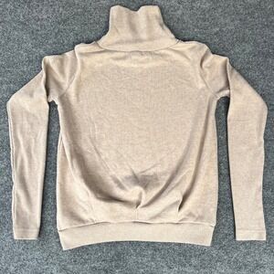 Alo Yoga Lounge Turtle Neck Sweater Beige Ribbed Knit Long Sleeve XS